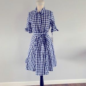 Calvin Klein Blue Gingham Dress size 12